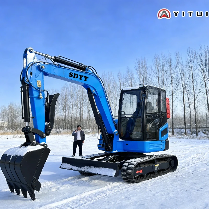 

New 6.5 Ton Mini Crawler Excavator Diesel Powered Small Digger With Attachments For Home Yard Small Engineering Work