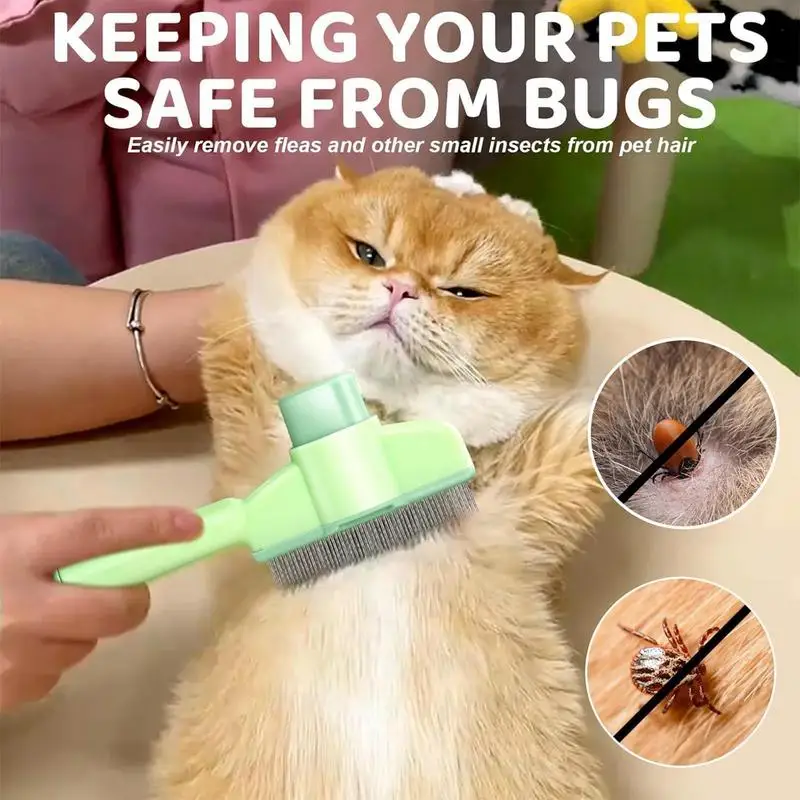 Dual-Purpose Comb for Cats/Dogs Floating Teeth Hair Remover Brush with Needle Design for Pet Grooming Tool for Long/Short Fur