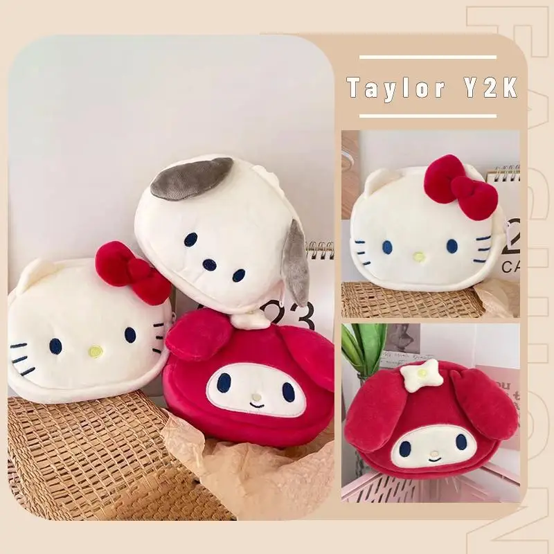 

Sanrio, Hello Kitty плюшевый кошелек мультфильм My Melody Pachacco сумка для хранения наушников Универсальный JK Lorita Kawaii косметичка Y2K для девочек