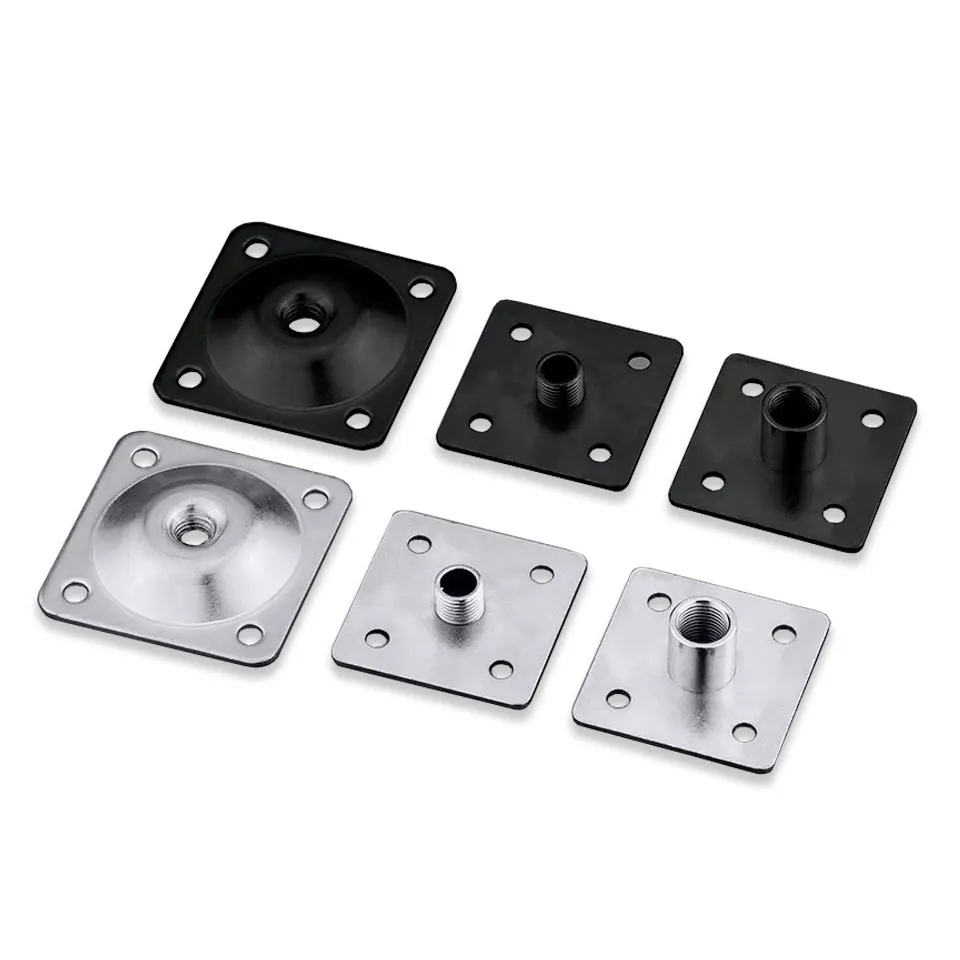 M10 M8 M6 Iron Plate Galvanized Base Cabinet Lamp Fixing Plate With Screw Mouth Hanging Plate Bracket Bottom Bracket