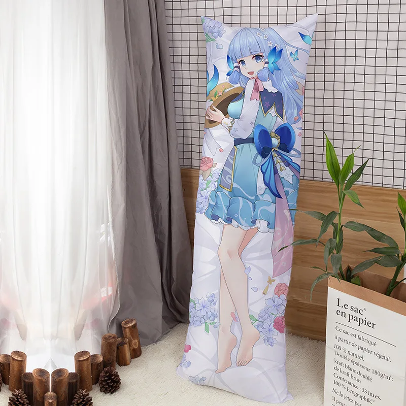 Anime Genshin Impact Dakimakura, Kamisato Ayaka Hugging Body Pillow Cover, Customized Personalized Long Bed Pillowcase