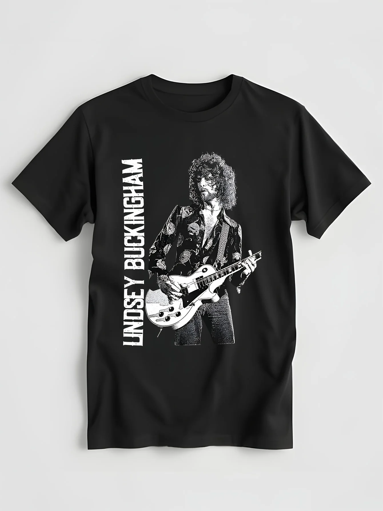 lindsey buckingham T-Shirt customizeds korean fashion Men's clothing heavy weight Round Neck graphic harajuku Short Sleeve 2024