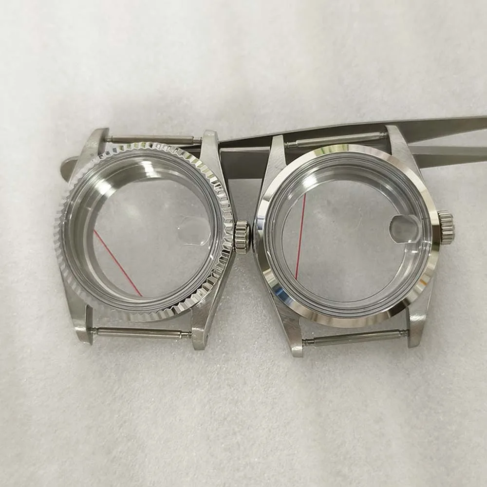 Großhandel 36mm Uhrengehäuse Lupe Acrylglas Transparent/Dichte Basis 3ATM Edelstahlgehäuse für NH35 NH36 4R Uhrwerk – Detail 9