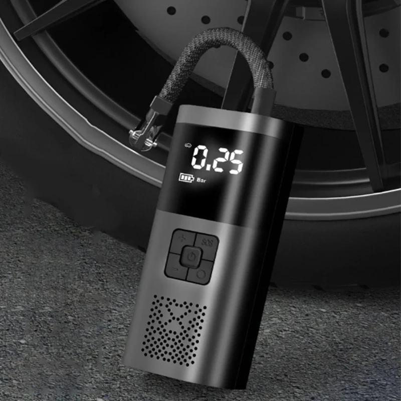 1pcs Wireless Smart Digital Tire Inflator, Portable Car Electric Air Pump with Preset Pressure Auto Shutoff
