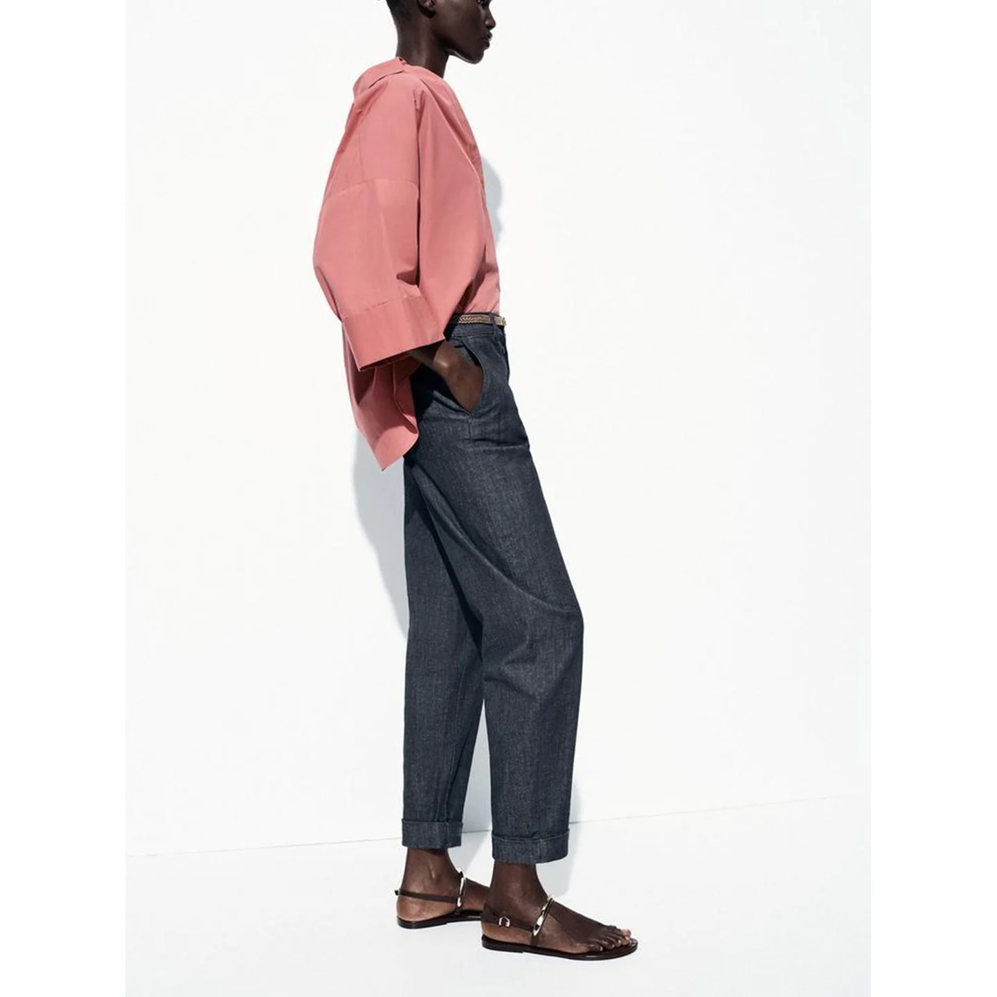 Sommer Neue Ankunft frauen matte Sle Mid-Taille Einzigen ket Gewebt Gürtel Denim Casual Hosen Hohe Taille Breite bein Zipper