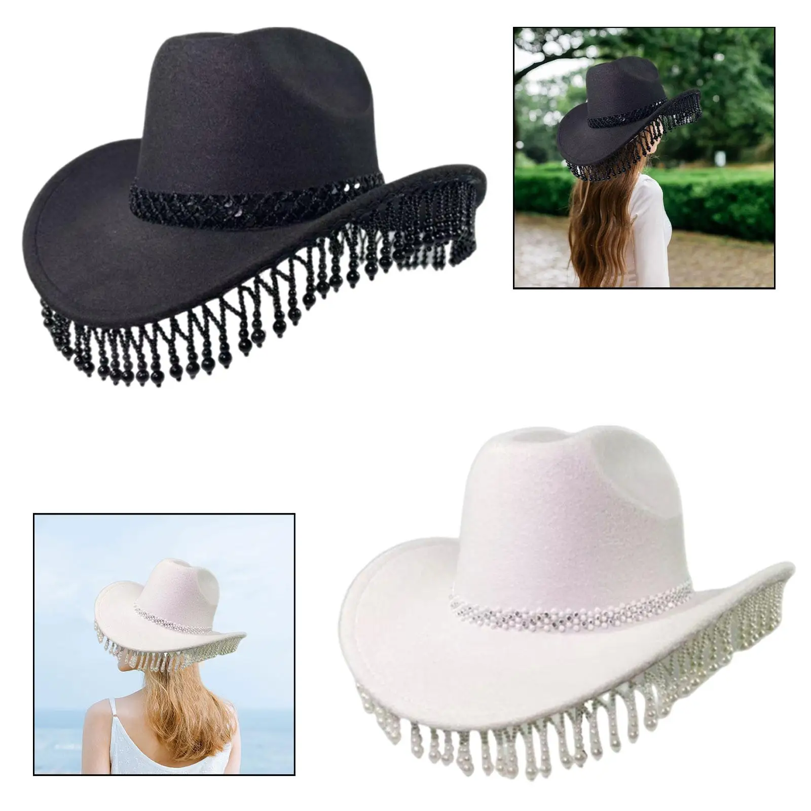 قبعة رعاة البقر الغربية للبالغين قبعة راعية البقر لأداء حفلات الخطوبة