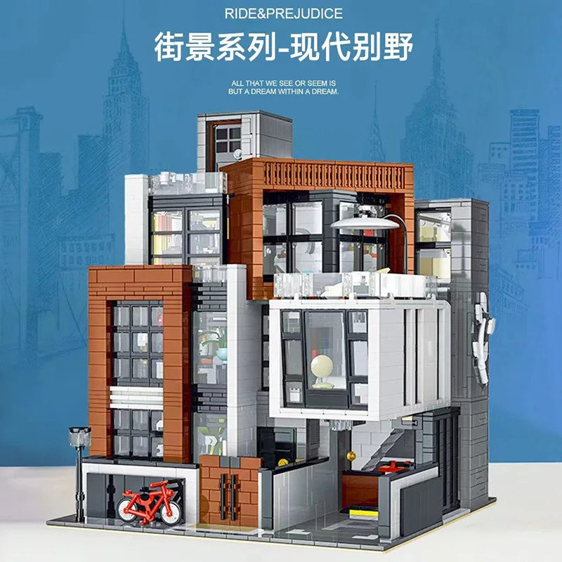 3623PCS Modular Building Modern Villa Model City Street View Series Educational Assembly Toys Blocks MOC Brick Kids Gift