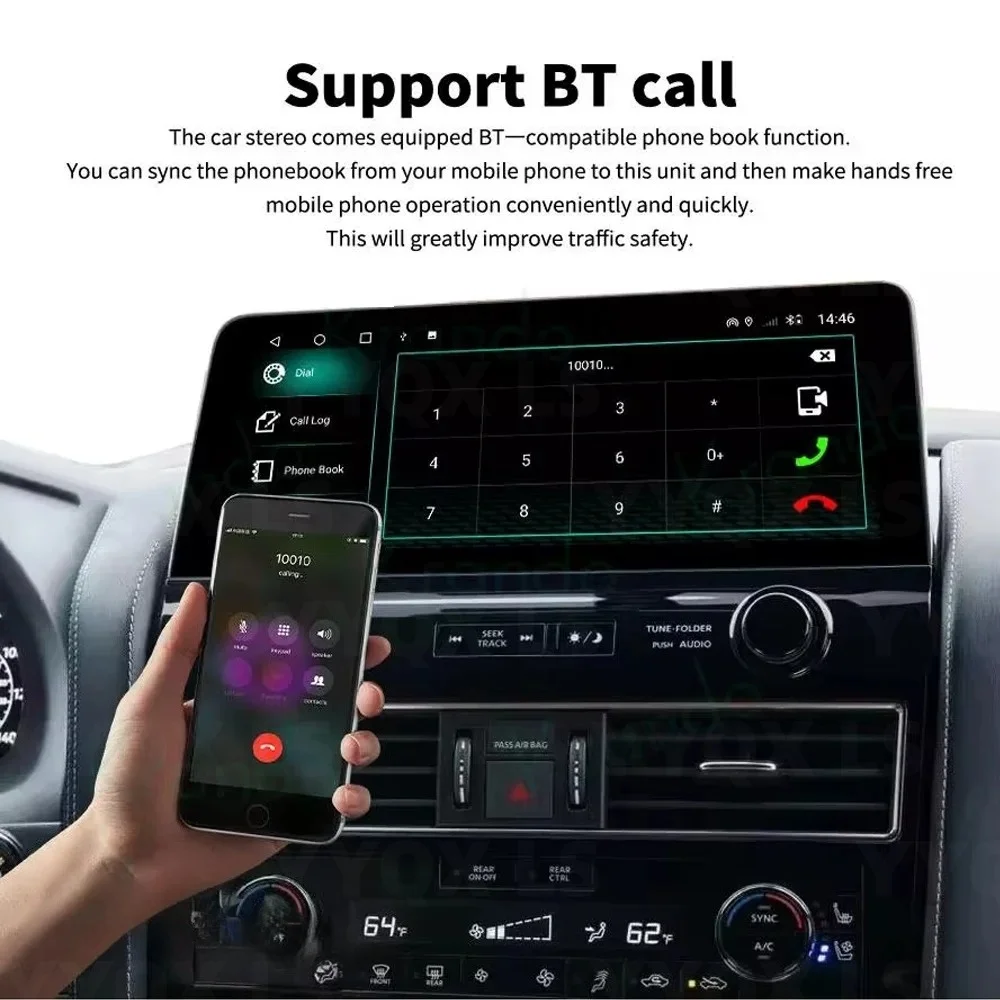 Android For Nissan Patrol Y62 Armada For Infiniti QX80 QX56 2010~2022 Multimedia Car Radio GPS Navigation Audio Stereo Head Unit