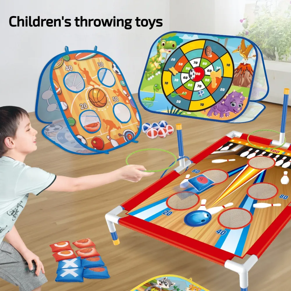 2 in 1 Sandbag throwing games , indoor /outdoor, rings, basketball game stands, sets, educational toys, gifts,match,for childre