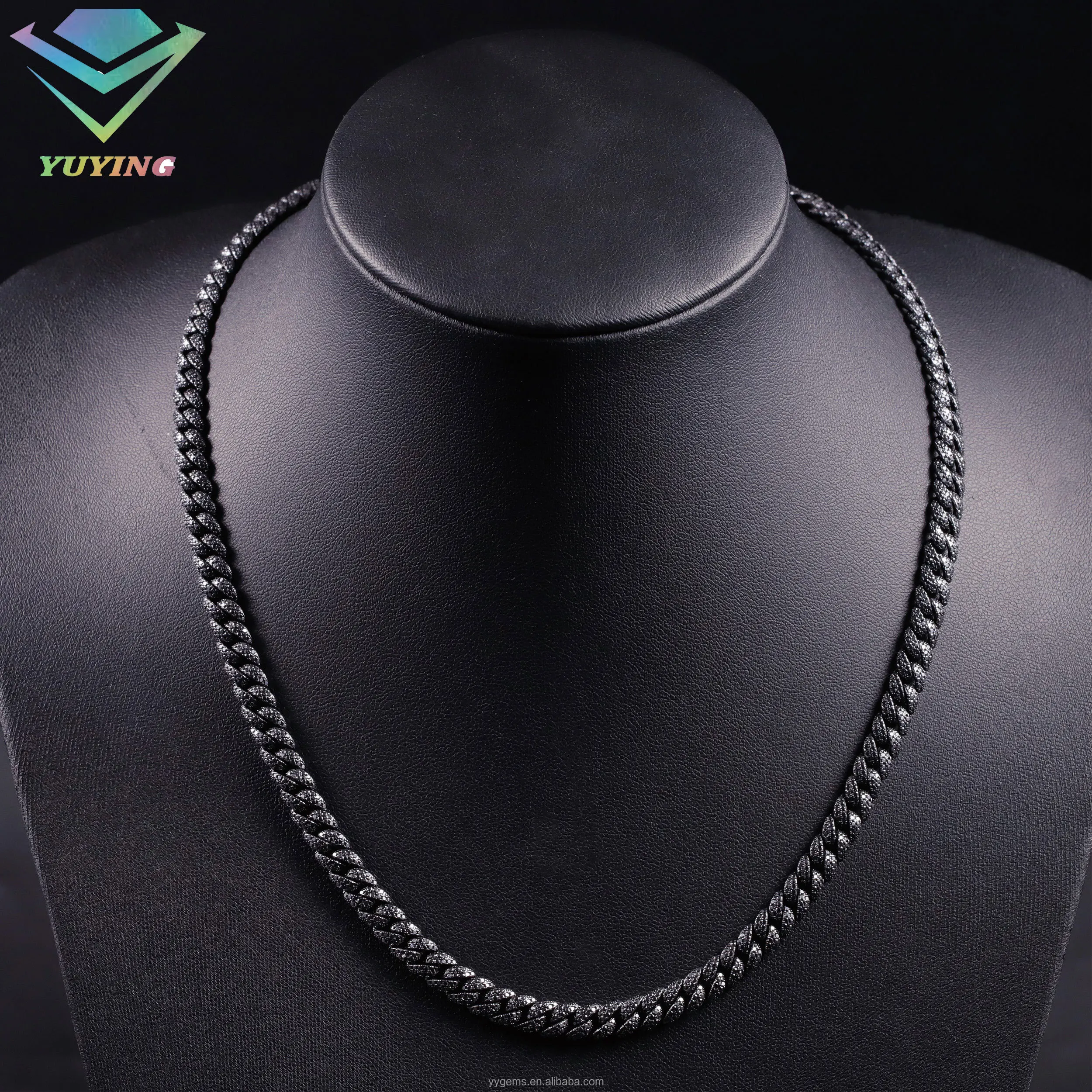 Moissanite .Hot VVS GRA Certificate 925 Silver Gold Plated Iced Out Cuban Chain Fashion Jewelry Unisex Necklace Hiphop Rapper
