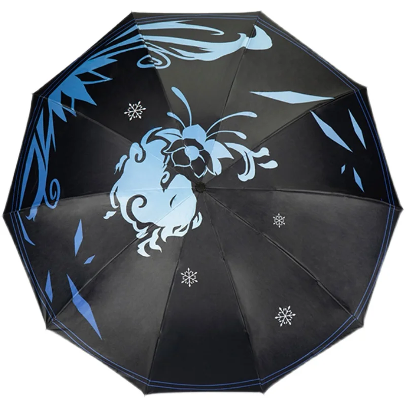 Anime Genshin Impact GanYu Cos Manual Automatic Fold Umbrella Men Women Anti-UV Parasol Travel Rian Umbrella Fashion Gan Yu Gift