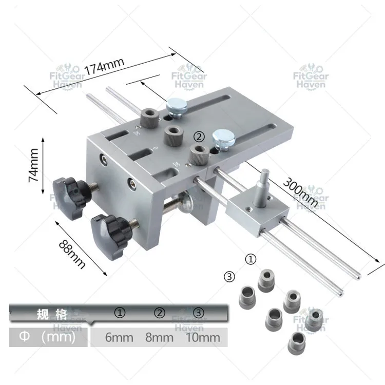 3-in-1 hole locator, woodworking hole punch, log tenon board, drilling fixture