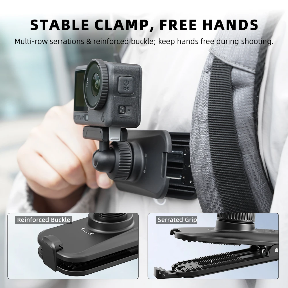 Flymile Magnetischer Rucksack-Clip Schnellverschluss-Klemmplatte für DJI Action 6 Action 5 Pro/Insta360 X6 X5 Ace Pro/Gopro Zubehör – Detail 8