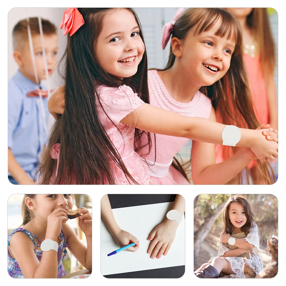 

10pcs White Slap Bracelets Blank Snap Diy Graffiti Party Favors Lightweight Pvc Metal Comfortable Skin Safe Unisex Adult