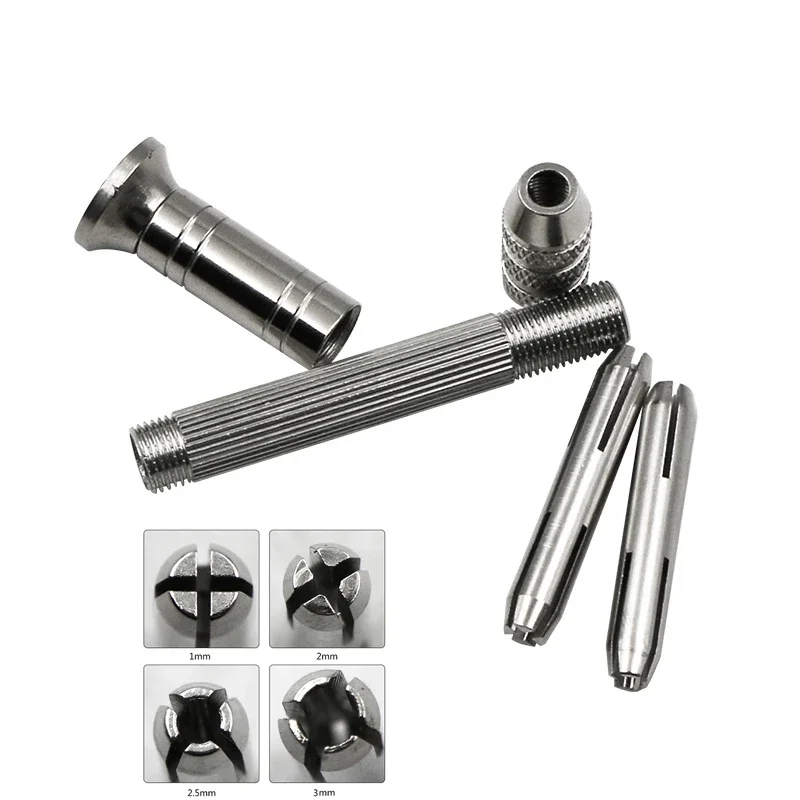 ساعة أداة إصلاح صغيرة مايكرو الألومنيوم اليد الحفر صالح النجارة الحفر أدوات دوارة الحفر اليدوي دليل 0.5 مللي متر-2.5 مللي متر تشاك الحجم