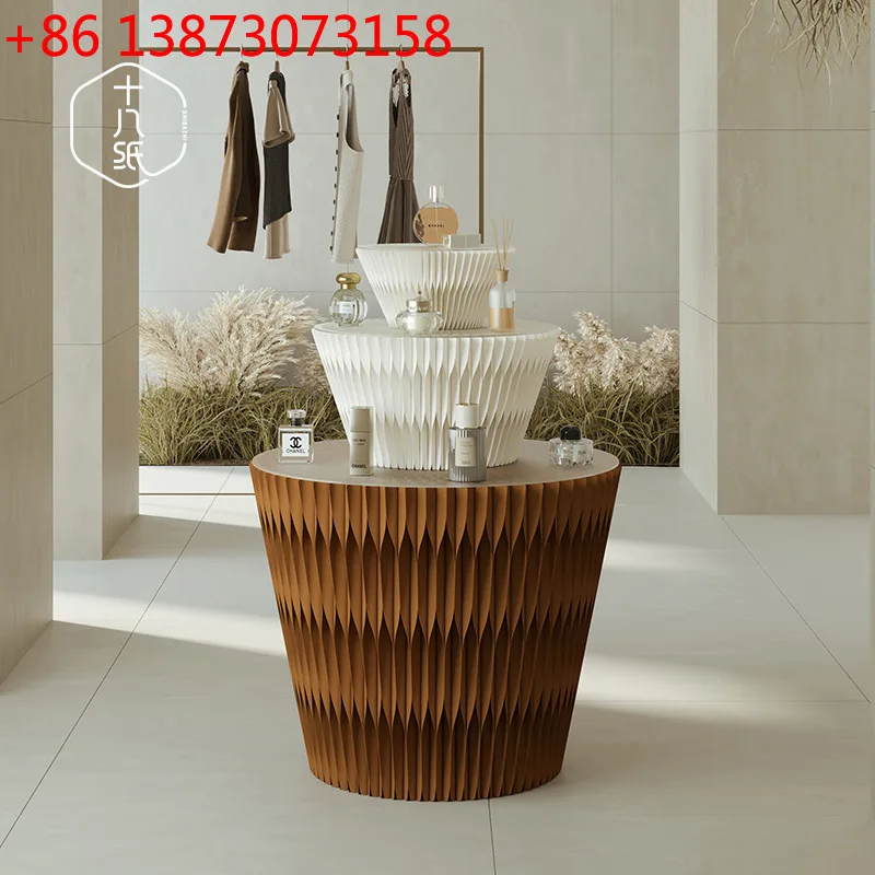 exhibition display stand, high and low middle island display stand, window creative flowing table, clothing store