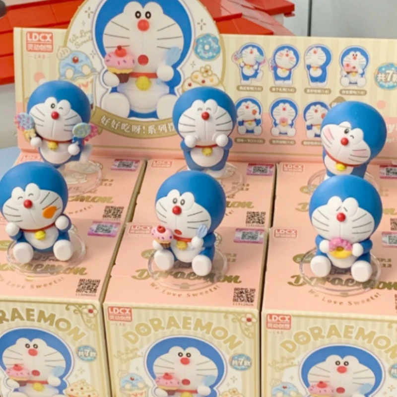 Figuras de la serie Doraemon So Delicious de Anime auténtico, caja ciega, muñeco de Anime Kawaii, figura de acción, juguetes sorpresa, regalo de cumpleaños para niña