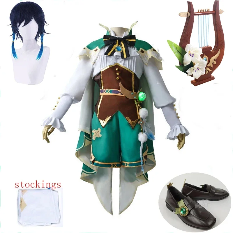 Anime Game Genshin Impact Cosplay Twenty Costume Party Dress With Wig Adult Women Halloween Carnival Cos Clothing Outfit