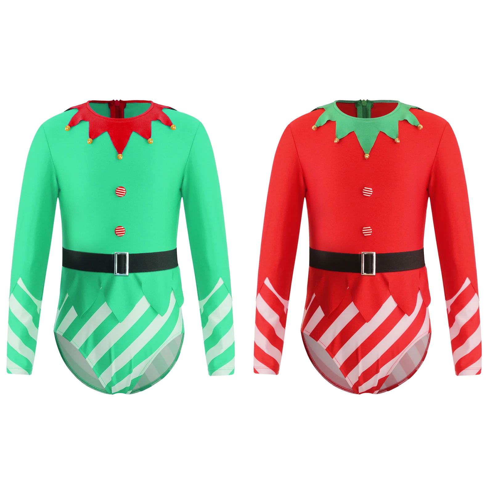 زي عيد الميلاد للبنات قزم سانتا ، أكمام طويلة ، ملابس رياضية بأشرطة ، بذلة رقص باليه ، عيد الميلاد ، العام الجديد ، ملابس رقص حفلات #4