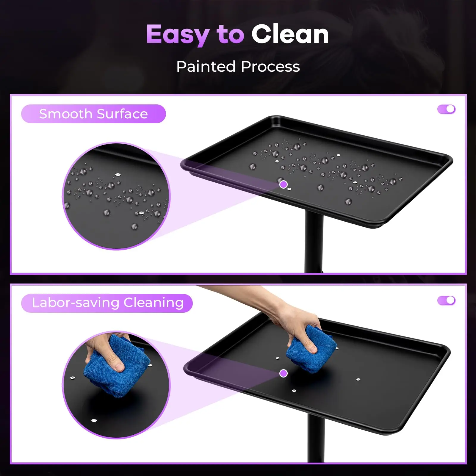 Vassoio da salone con rotelle con altezza regolabile, carrello per tatuaggi in alluminio per parrucchiere, tatuaggio, dentale