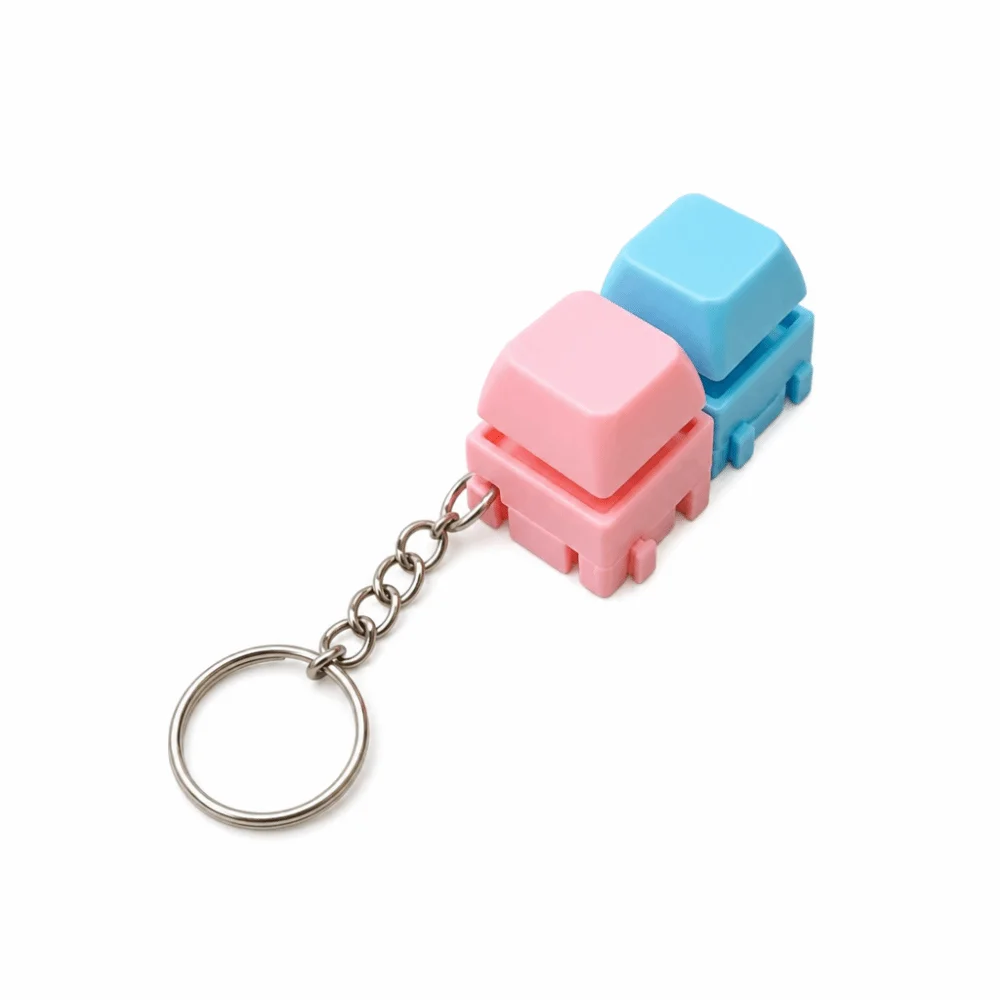 2/3/4/9 Keys Fingertip Keyboard Keychain Keycap Button Random Color Stress Relief Toy Portable Anti-Anxiety Clicker Fidget Toy