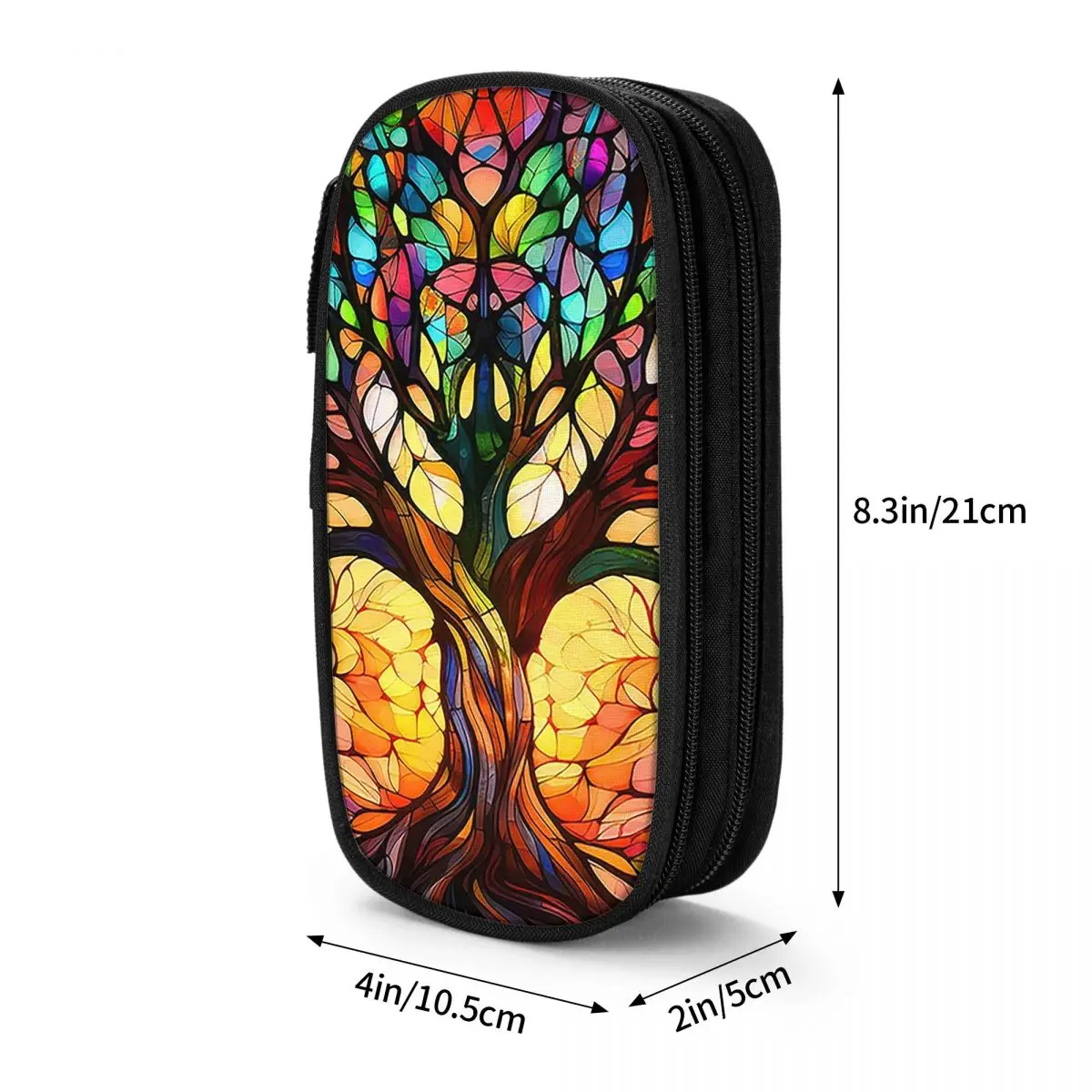 Vibrant Multicolor Tree Of Life Pencil Case for Students Gifts Pen Box Pencil Bag Stationery Supplies Pen Holder Bag