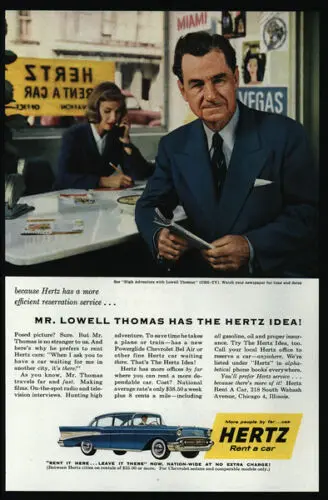 1n,1957 Rent-a-Car Service - LOWELL -  VINTAGE Tin Sign