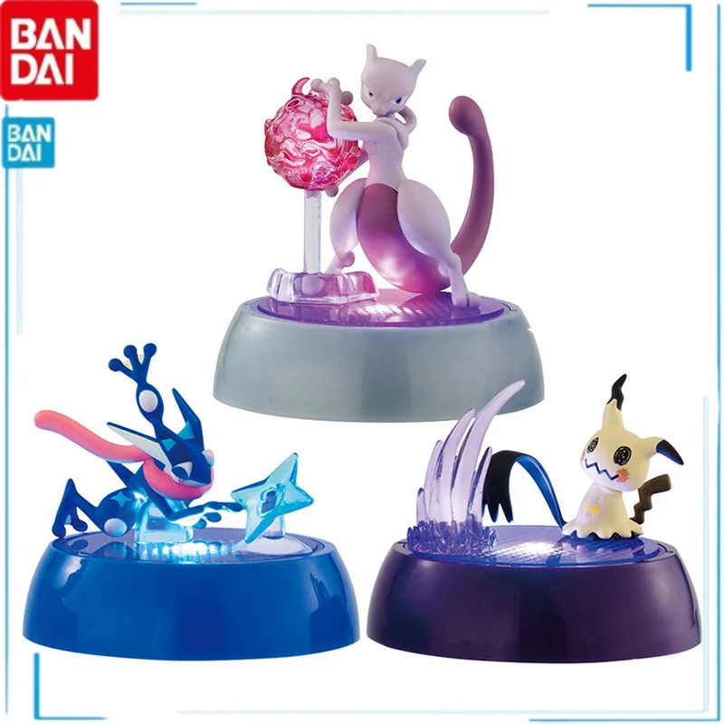 

Светящиеся Японские Аниме-фигурки Bandai Pokeomn Mewtwo Greninja Mimikyu, фигурка из ПВХ для детей