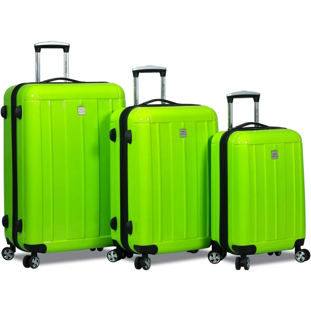 

Чемодан с твердым спиннером World Traveler Contour TSA Lock, Apple Green, набор из 3 предметов