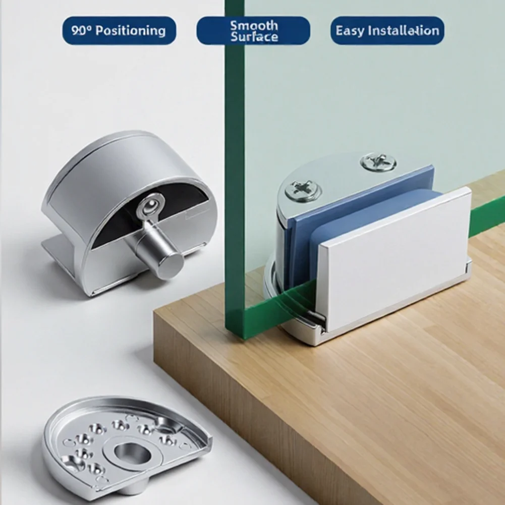 Glass Door Mounting Hinge for 6 8mm Panels with Spring Load and Rotation Adjustment Zinc Alloy Design for Long Term Indoor Use