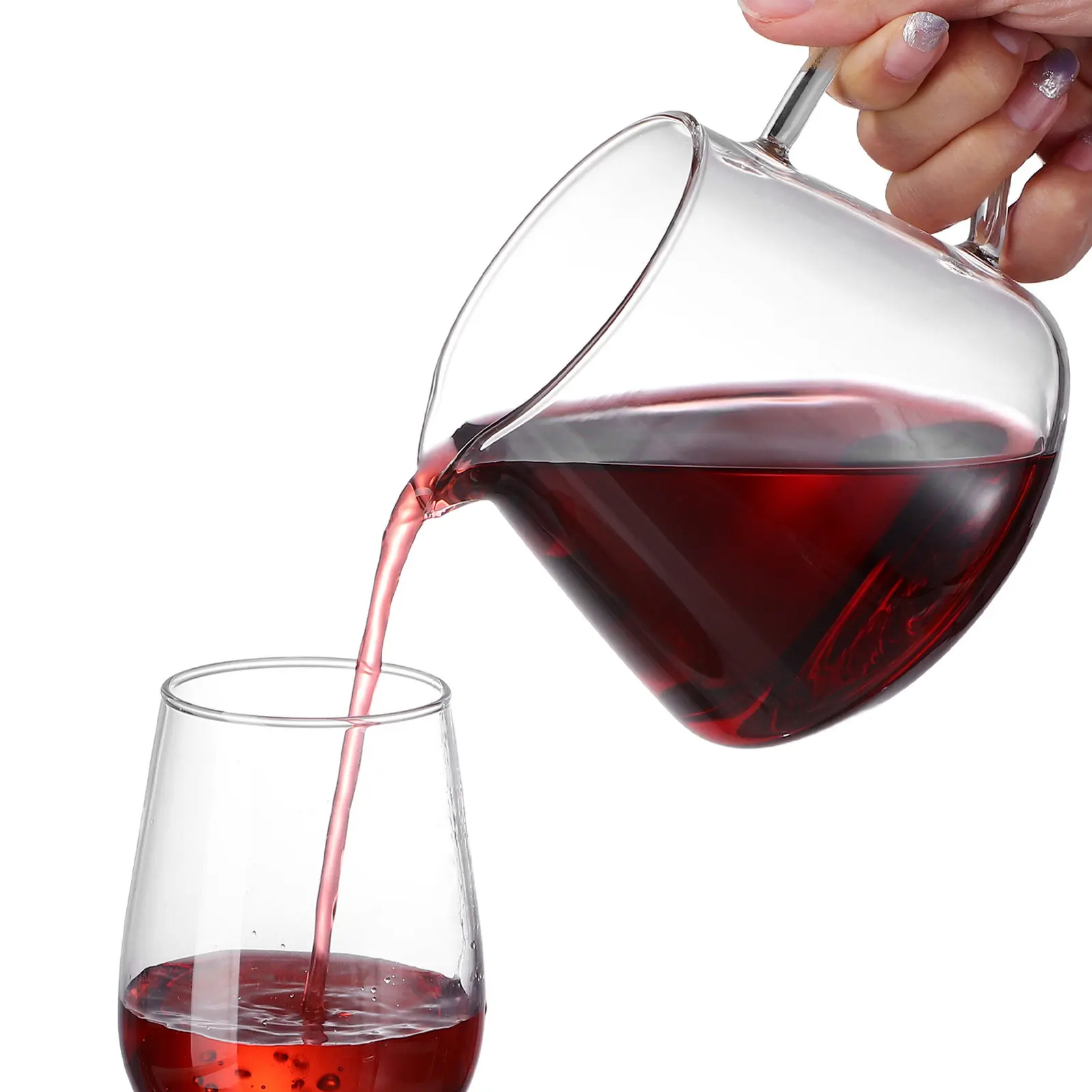 

2Pcs 650Ml 400Ml Handcrafted Heat-Resistant Glass Coffee Server Pot for Manual Espresso Tea Clear Transparent Brewing