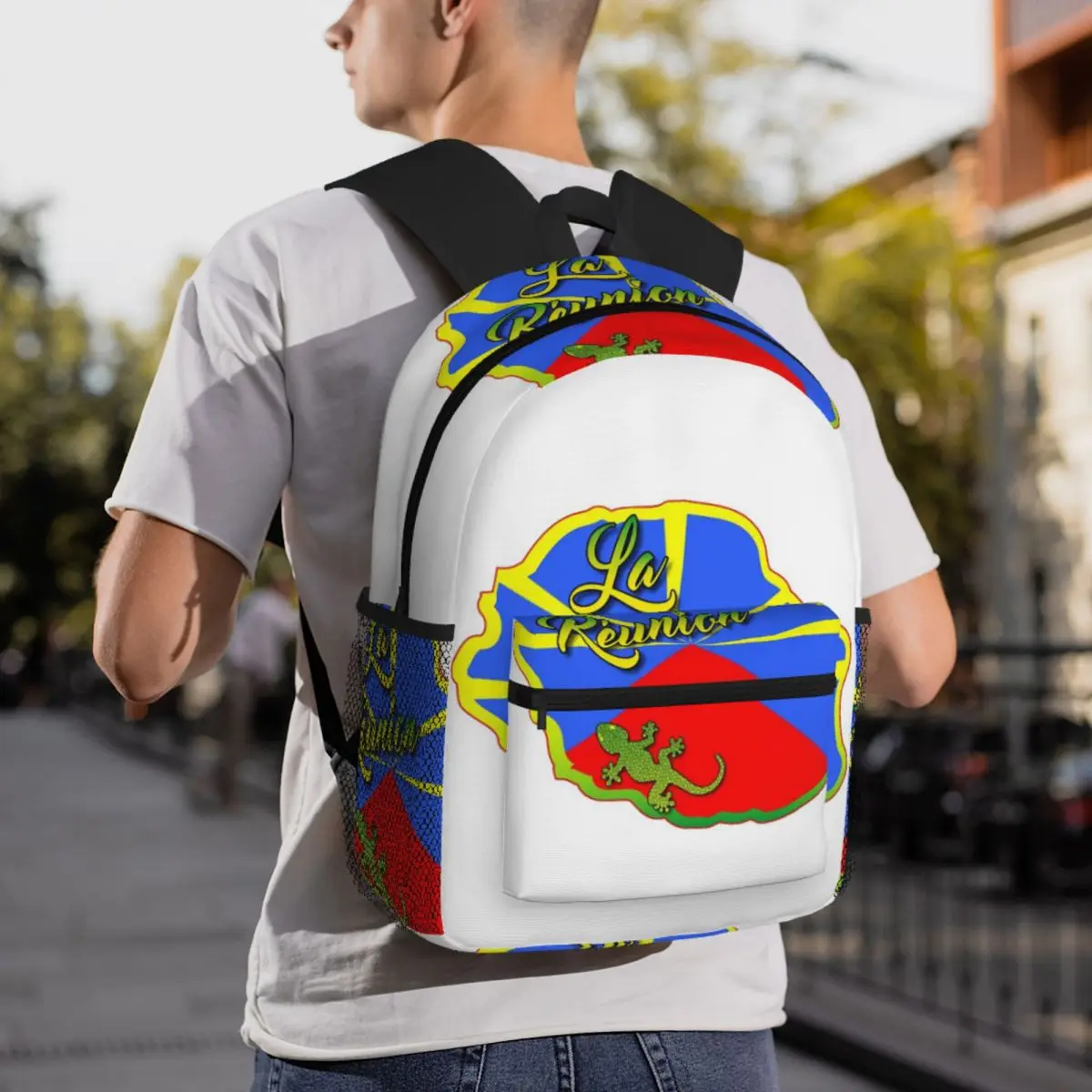 Reunion Island 974 Backpack Daypack Large Capacity Boys Girls BookBag School Bag Shoulder Bags for Men Women