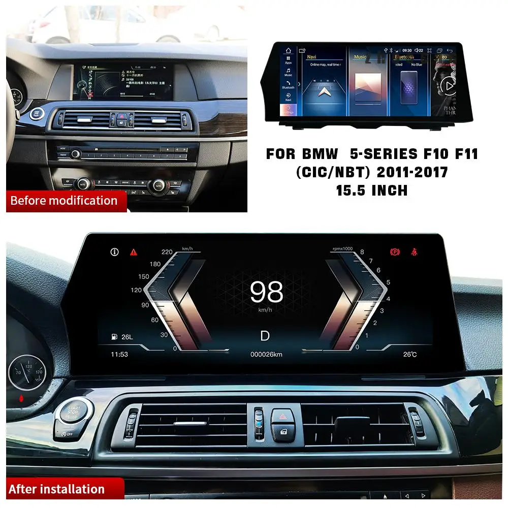 15.5 بوصة سنابدراجون أندرويد 13 راديو السيارة Carplay شاشة السيارات الوسائط المتعددة الملاحة لاعب لسيارات BMW 5series F10 F11 2011-2017