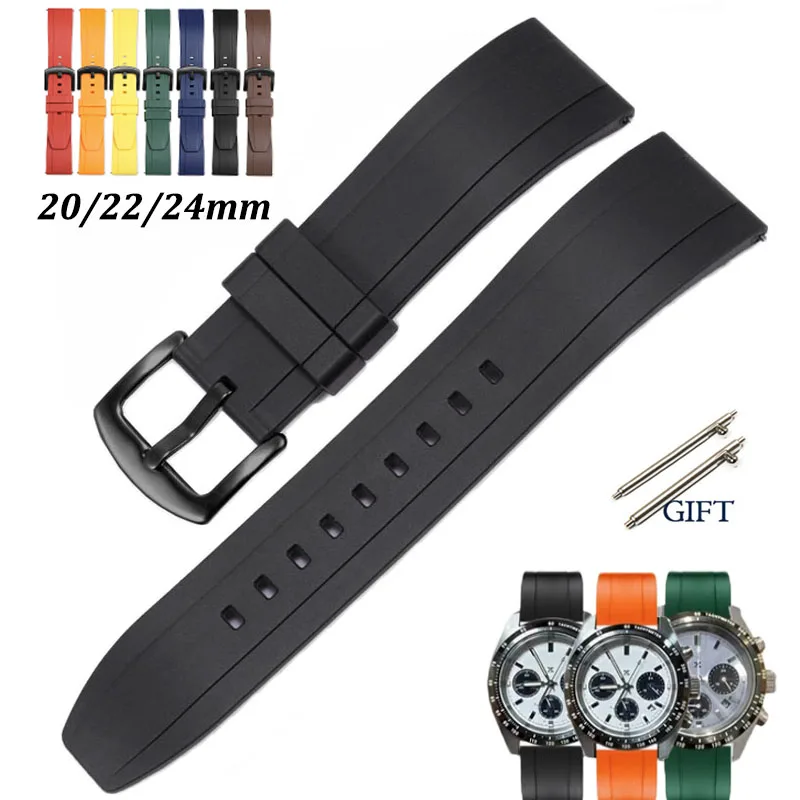 20mm 22mm 24mm Strap Silicone for Seiko Turtle Abalone Men Bracelet for Seiko 5 Skx Sports Rubber Wristband Quick Release Band