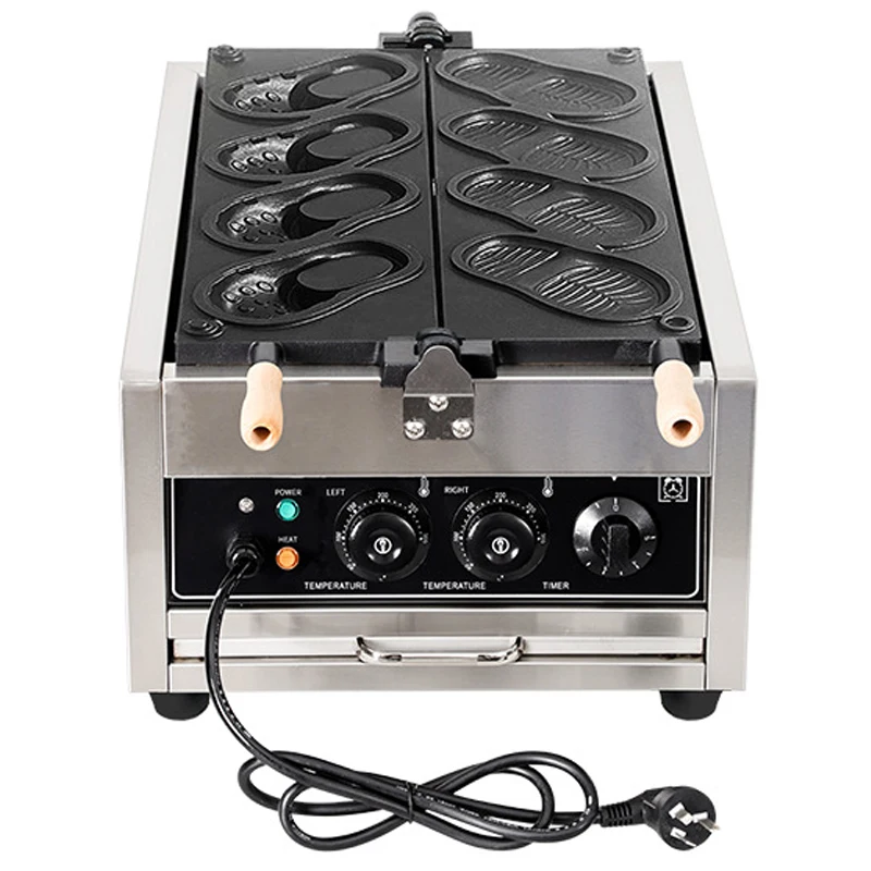 Electric Shoe-Shaped Waffle Maker with Non-Stick Coating and U-Shaped Heating Elements, 3000W Electric Waffle Maker