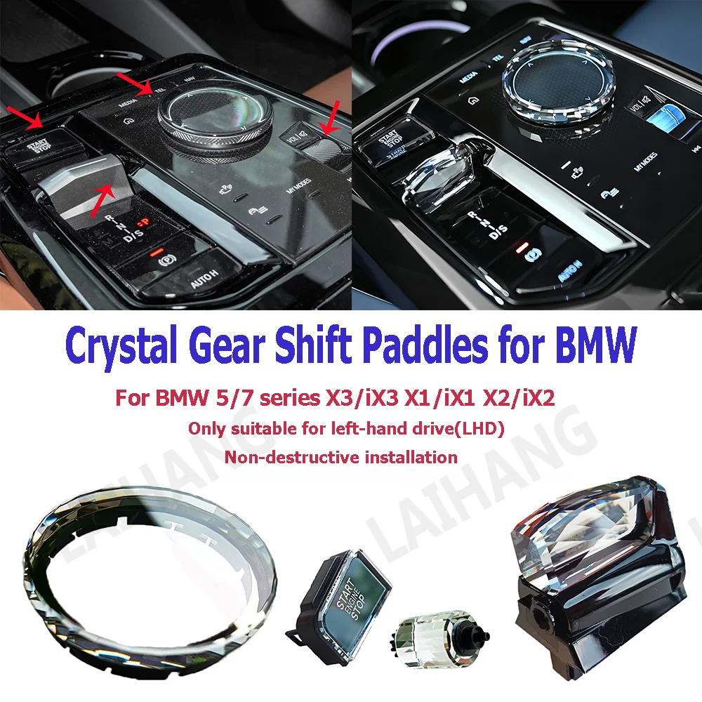 

Crystal Gear Shift Paddles For BMW i5/i7/X3/iX3 X1 iX1 X2 iX2 Engine Start Stop Button Handle Modification Car Accessories