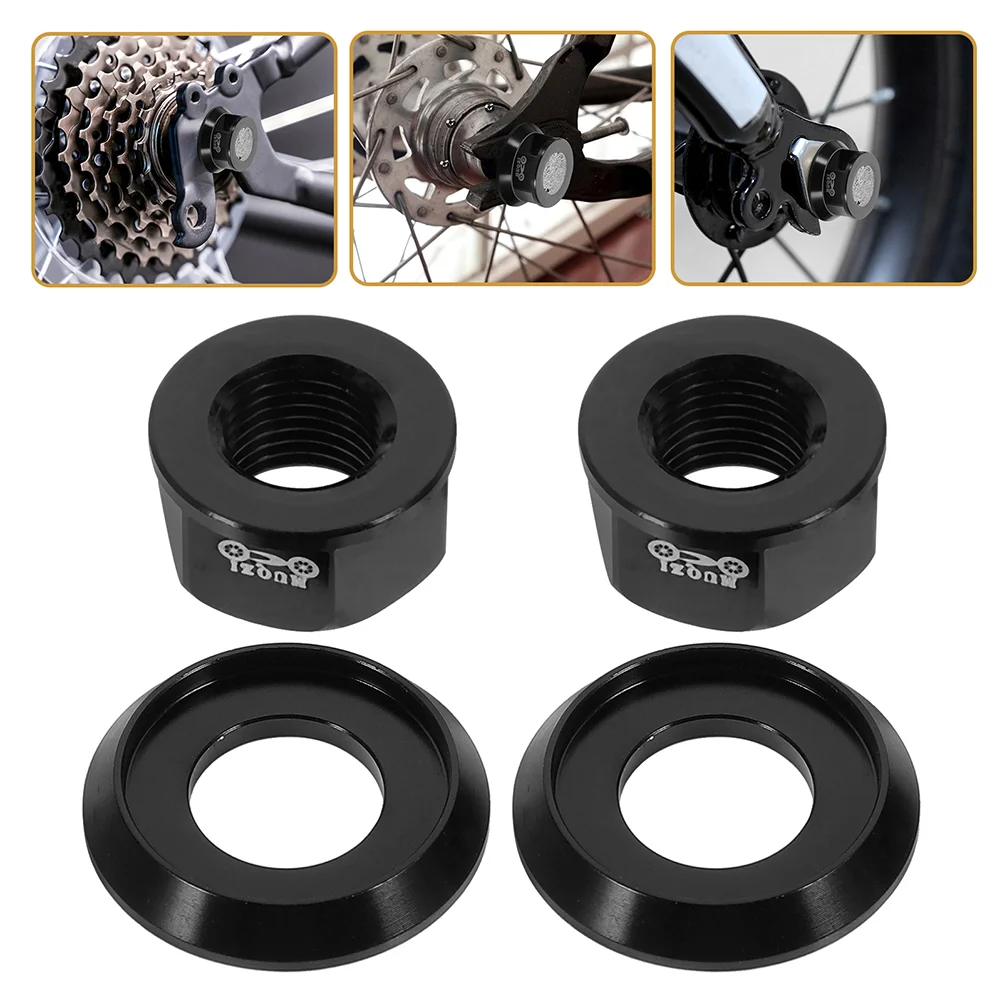 

6 Pcs Bicycle Hub Nut Front Axle Screws Accessories Wheel Bike Aluminum Alloy Rear Flanged