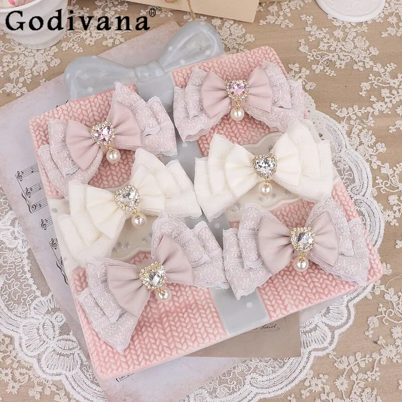 オリジナル手作り日本甘いロリータピンクヘアピン-2026-かわいい女の子女性の自作ヘアクリッププリンセスヘアアクセサリー