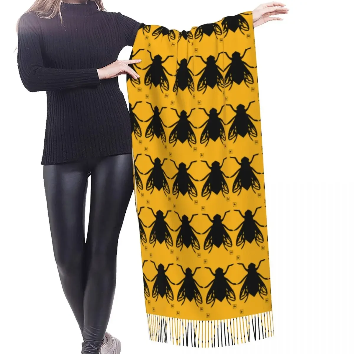 Lady Long Yellow Fly BB  Fashion Versatile Gift Scarves Women Winter Soft Warm Tassel Shawl Wrap Walter White Scarf