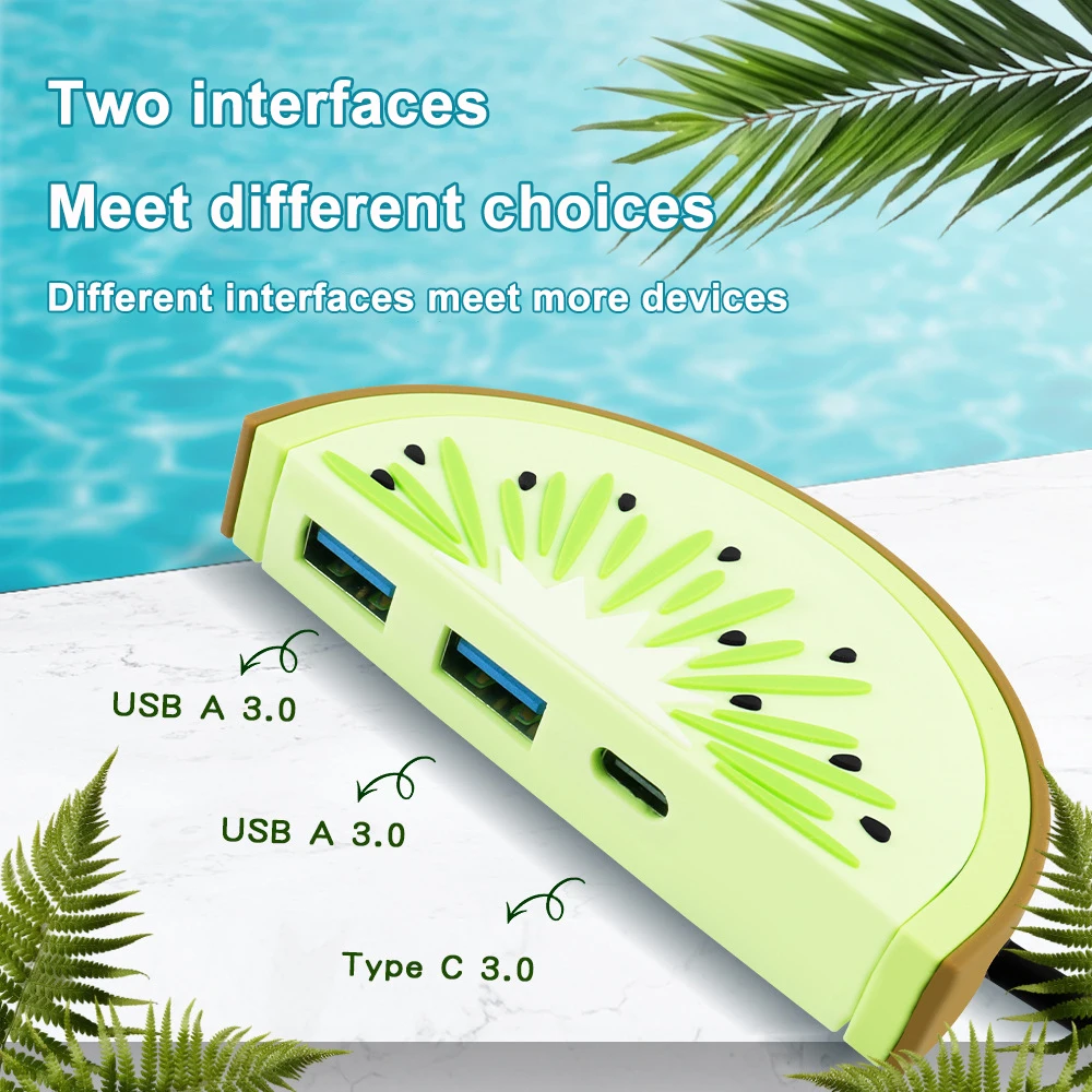 Fruit USB HUB Multi-function Docking Station Laptop USB 3.0 Splitter Expansion Dock Type-C Fast Transfer Cute Desktop Ornaments