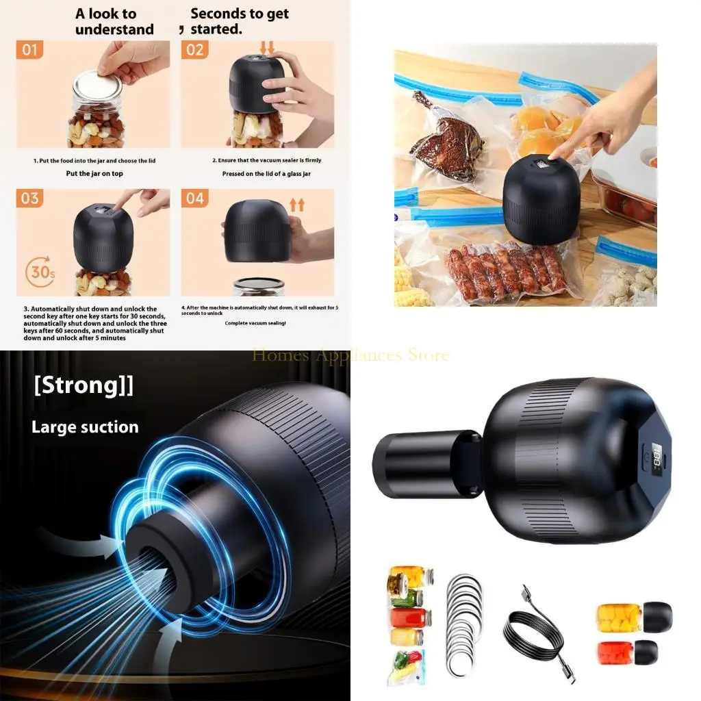 D0AB LCDデジタルディスプレイ真空シーリングマシン電気自動メイソンジャーシーラー