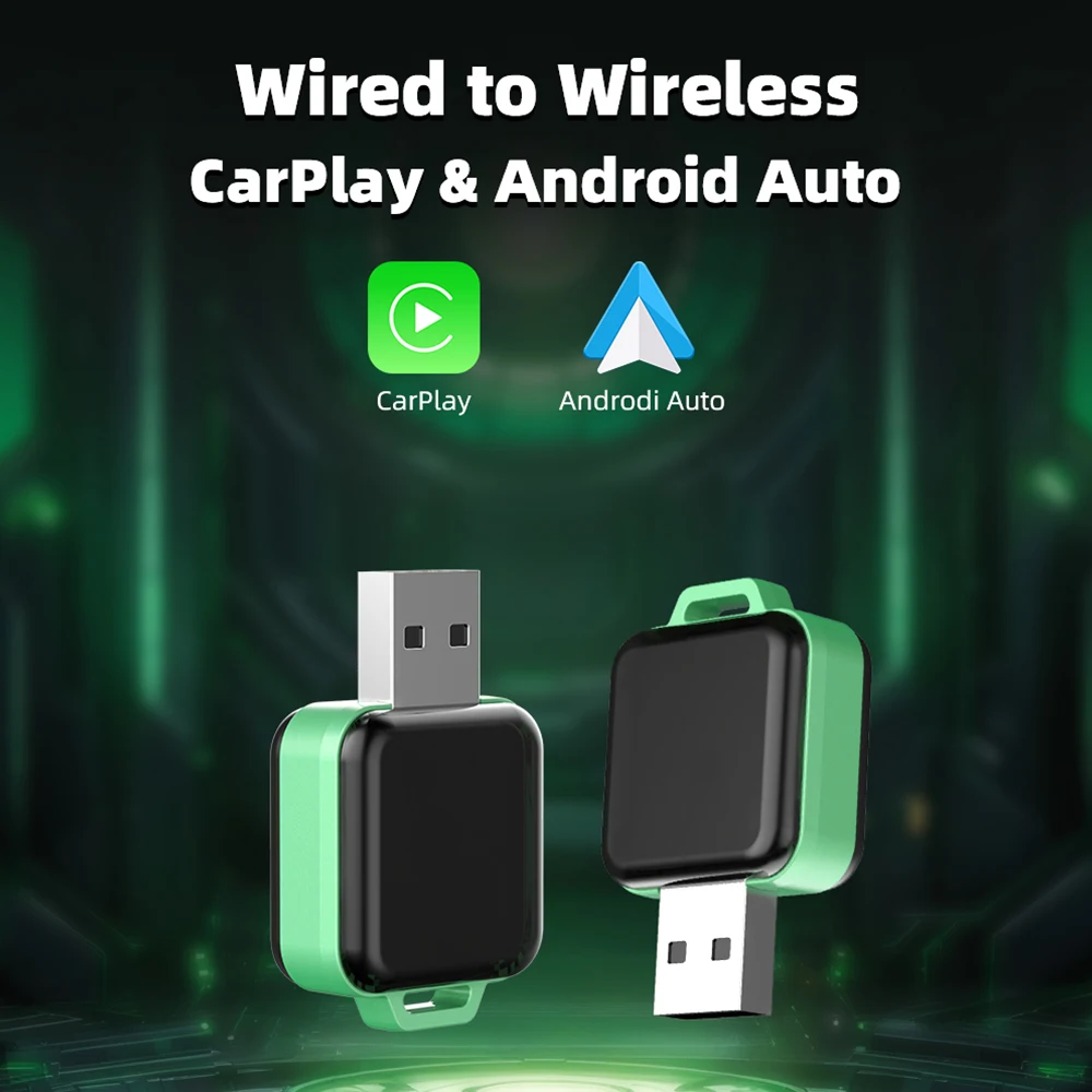 EKIY 2in1 Wireless CarPlay Dongle Wireless Android Auto Adapter AI TV Box Car Intelligent Systems For Car With Wired CarPlay