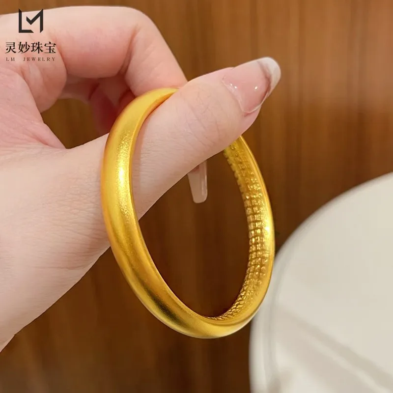 

Chinese vintage top choice gift bangle, Vintage Lotus Heart Sutra Bangle For Women 24K Gold AU999, decent and auspicious