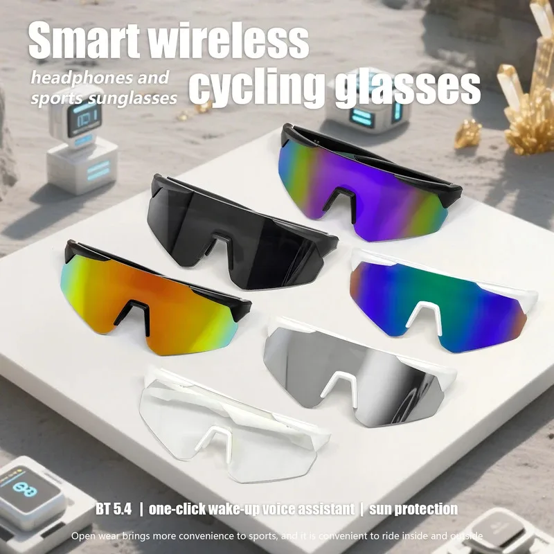 

Fashion Smart Sunglasses Bluetooth 5.4 HiFi Sound Headphones Anti-glare UV for Men Women Outdoor Sports Earphone Glasses