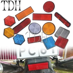 Red Yellow Motorcycle Reflector Rear Tail Brake Stop Marker Universal Side Safety Warning Reflective Reflectors Screw Bolt Tape