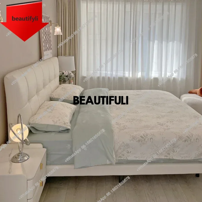 

Europen Designer Double Bed Bedroom Princess Modern Luxury Double Bed Full Size Headboards Letto Matrimoniale Home Furniture lll