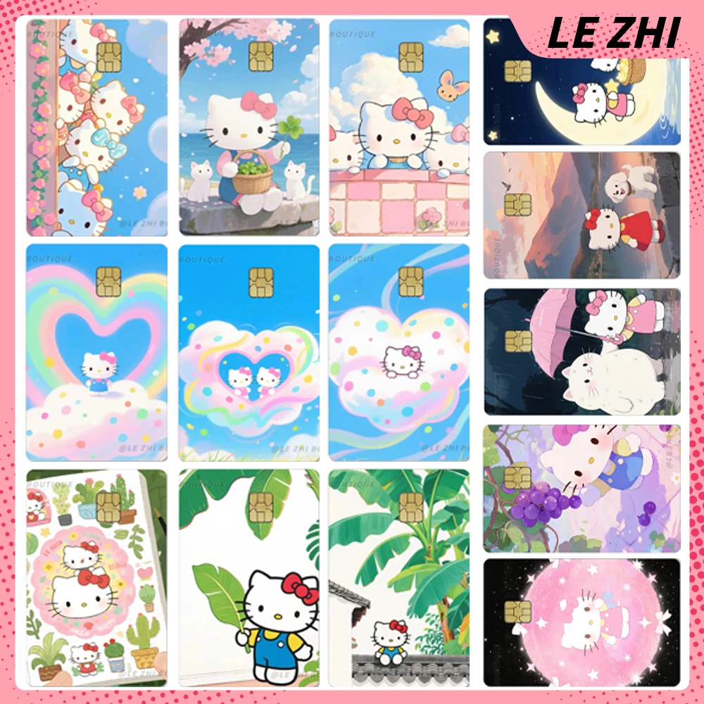 

Lovely Cartoon Sanrio Hello Kitty Credit Card Pvc Sticker Film Skin Sticker Bank Card Access Card Waterproof Sticker Decal Girl