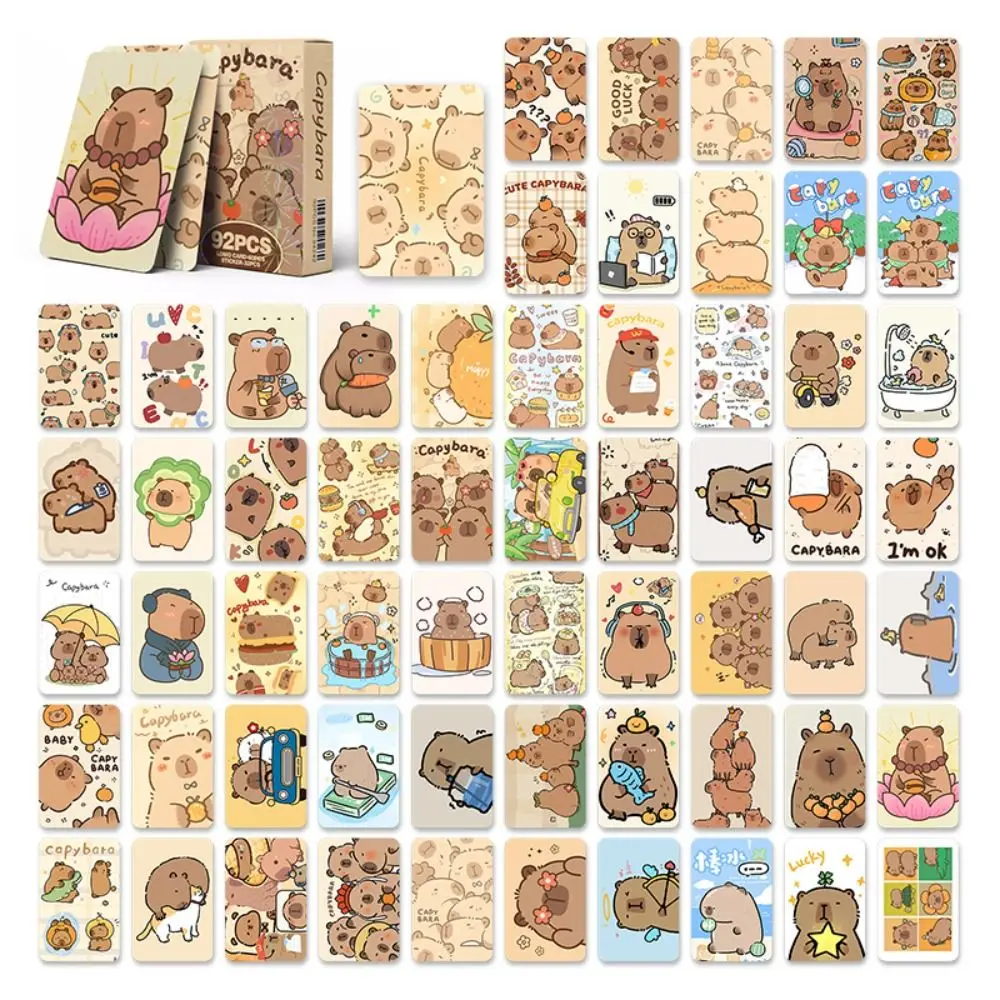 92pcs New Anime Capybara Lomo Card Double-sided HD Collection Card Cartoon Mini Photocards Gift