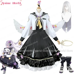 Game Blue Archive Shirasu Azusa Cosplay Costume with Wings Anime Dresses Christmas Halloween Wig Shoes Headwear