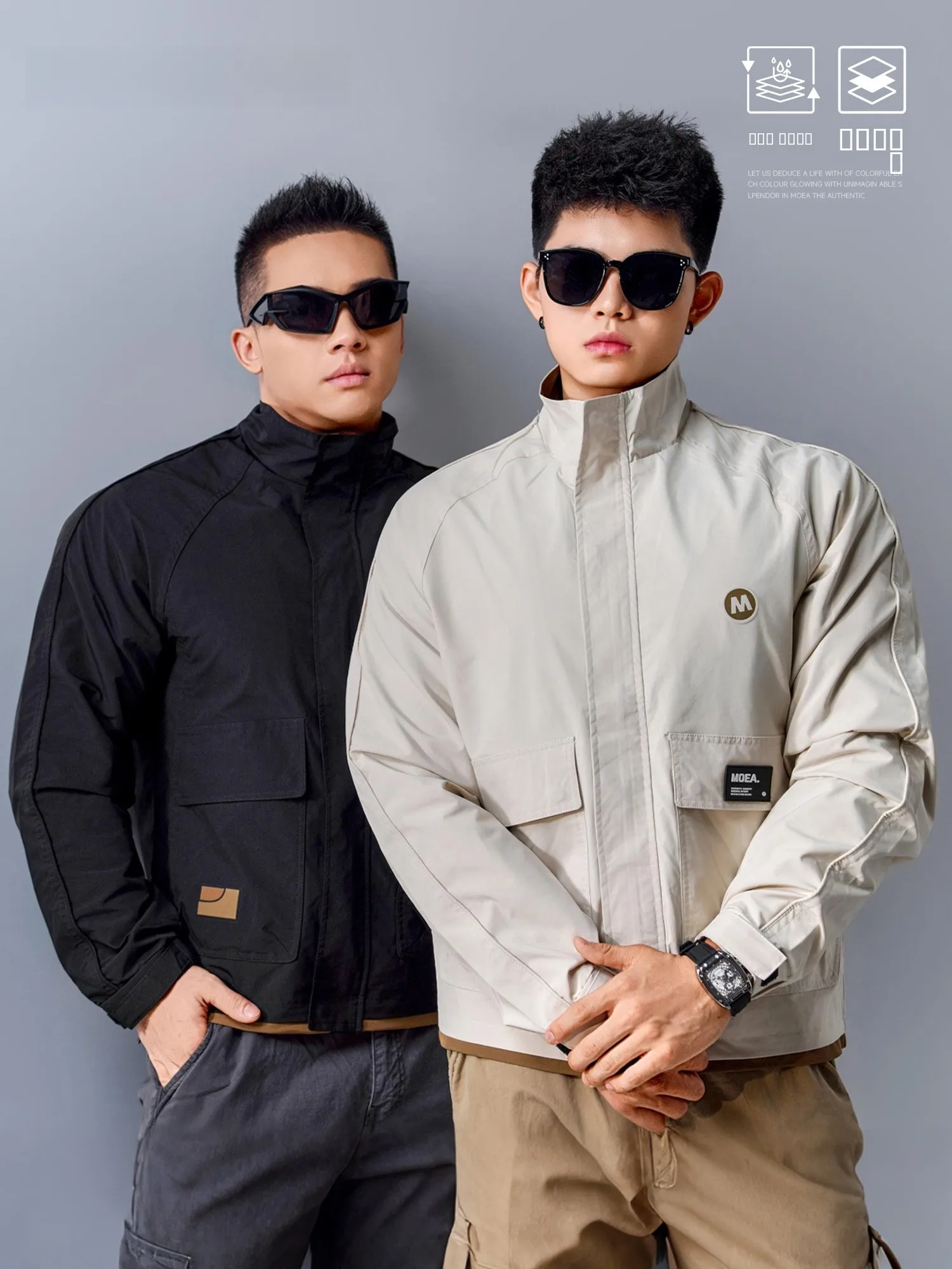 

Мужская легкая ветрозащитная и водоотталкивающая куртка для активного отдыха с воротником-стойкой, весна-осень, городской стиль